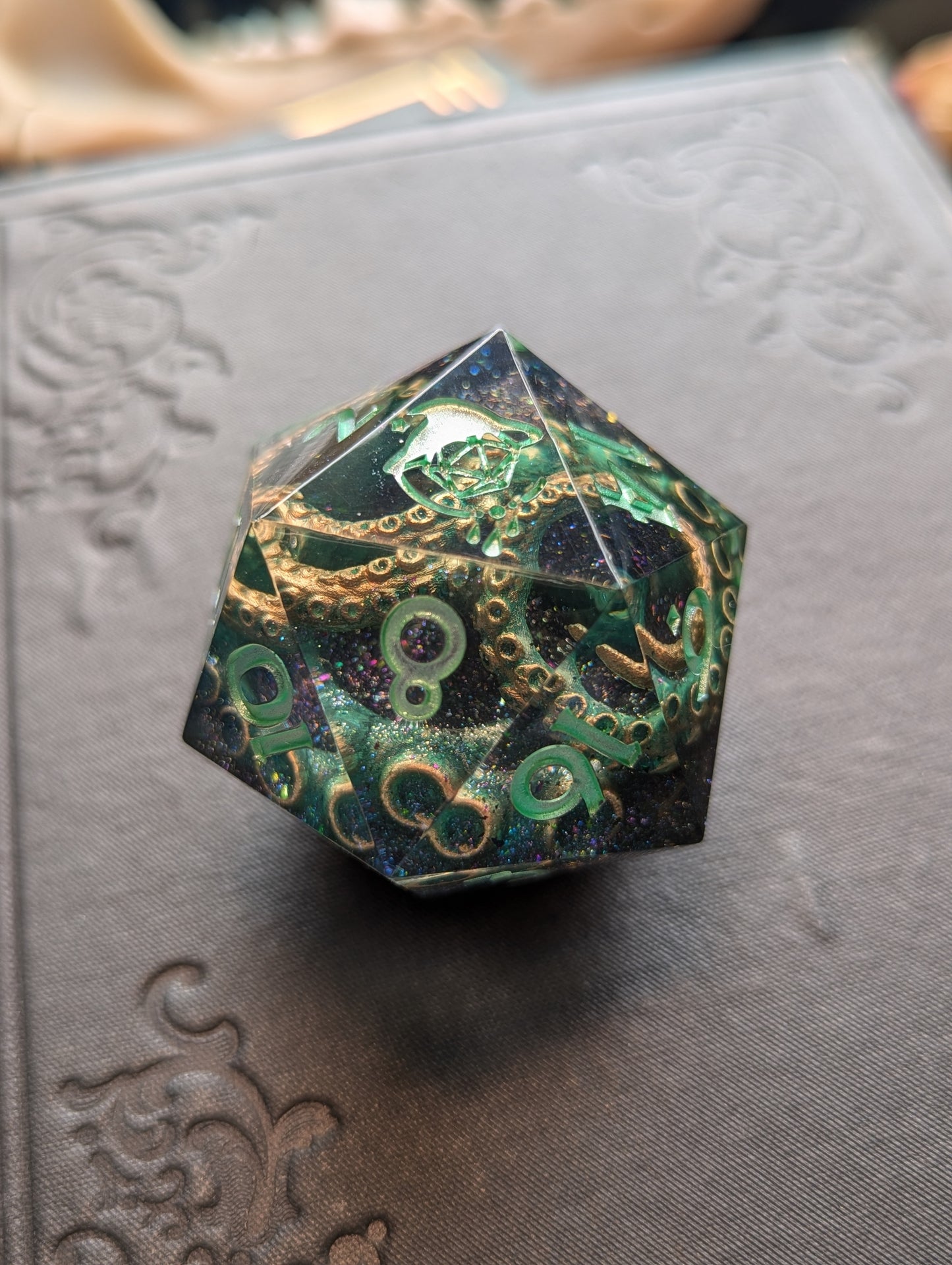 Something Touched My Leg - 40mm Chonk d20 Single Dice