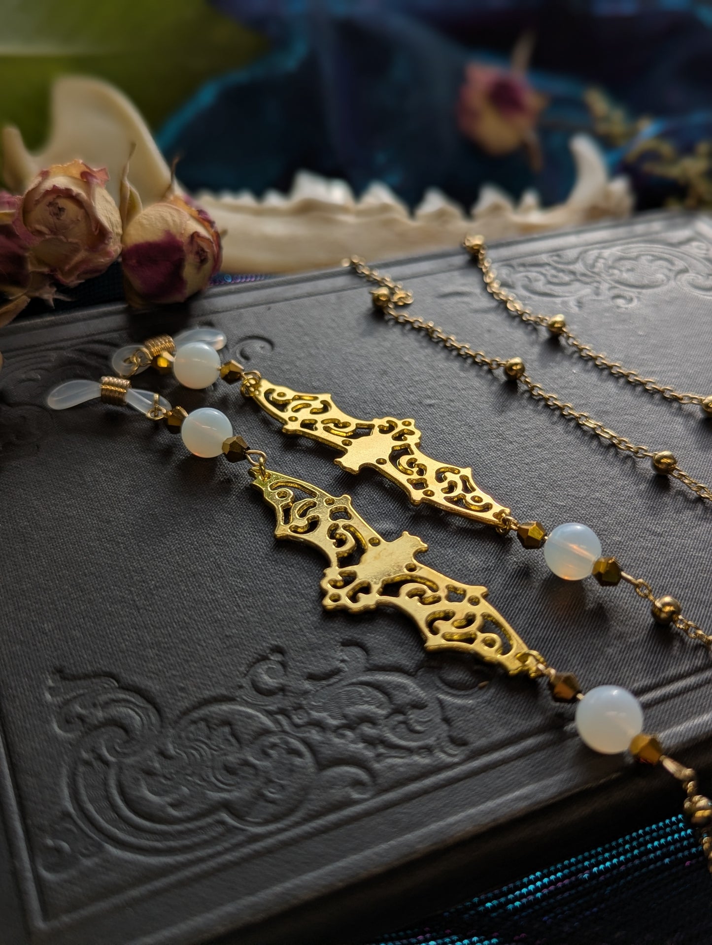 Moonstone Bat Eyeglasses Chains