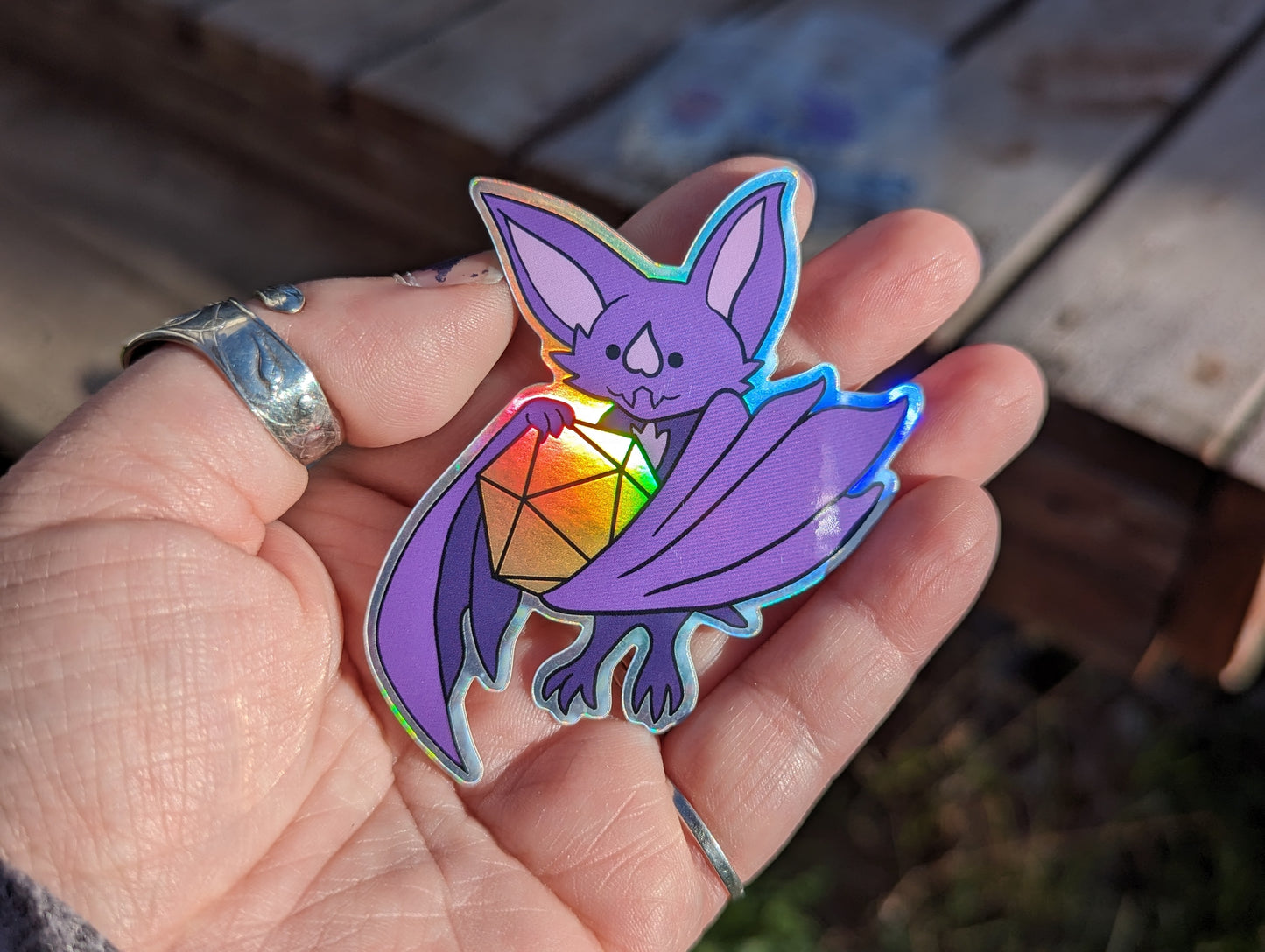 Bat Familiar Holographic Sticker