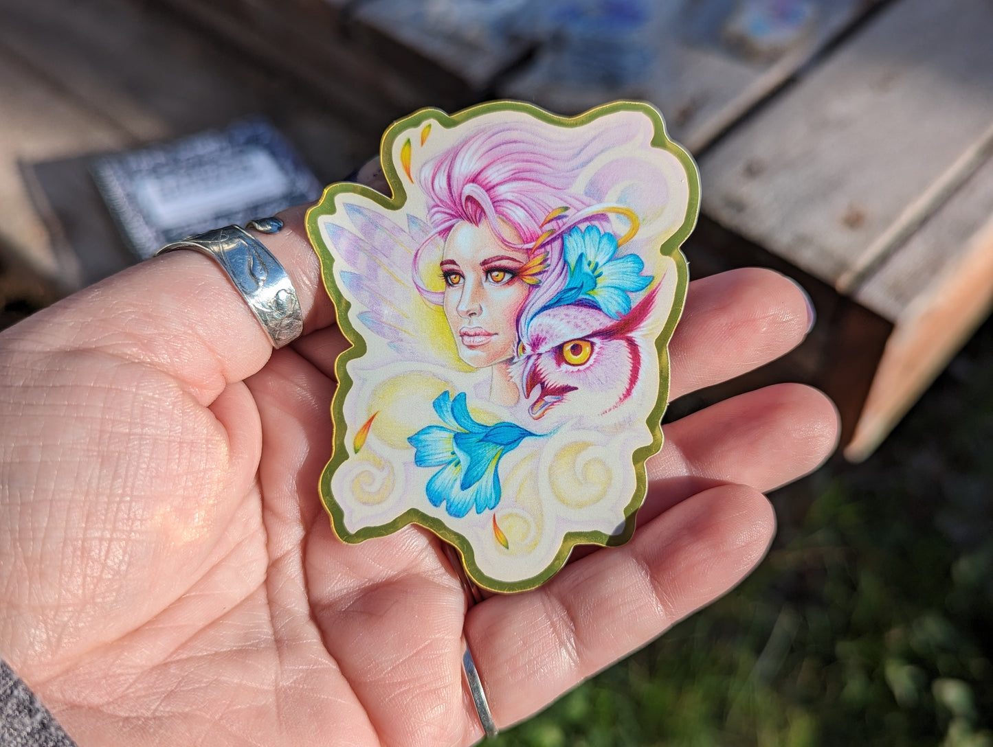 Willow and Owl Metallic Sticker