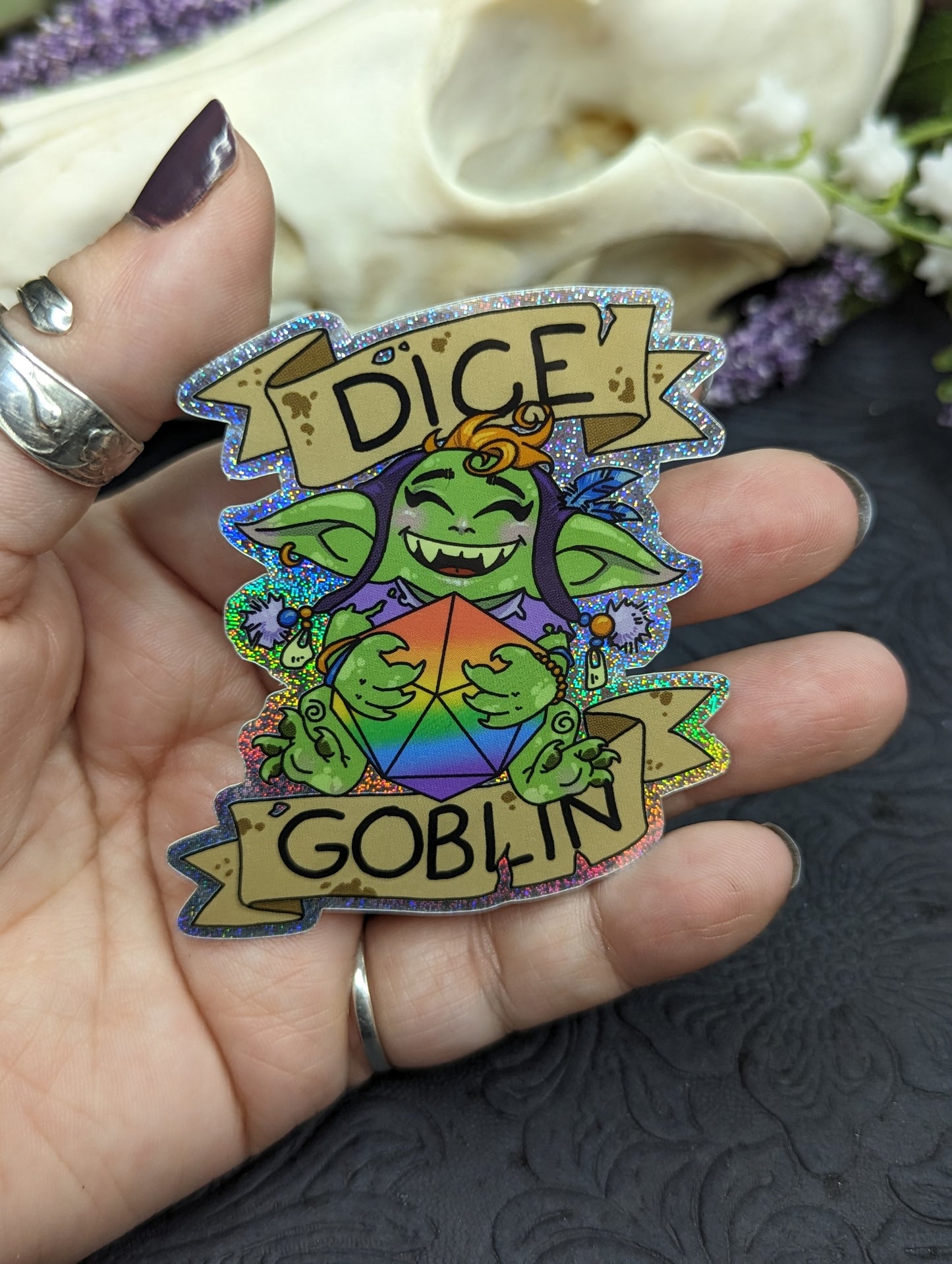 Dice Goblin Holographic Sticker