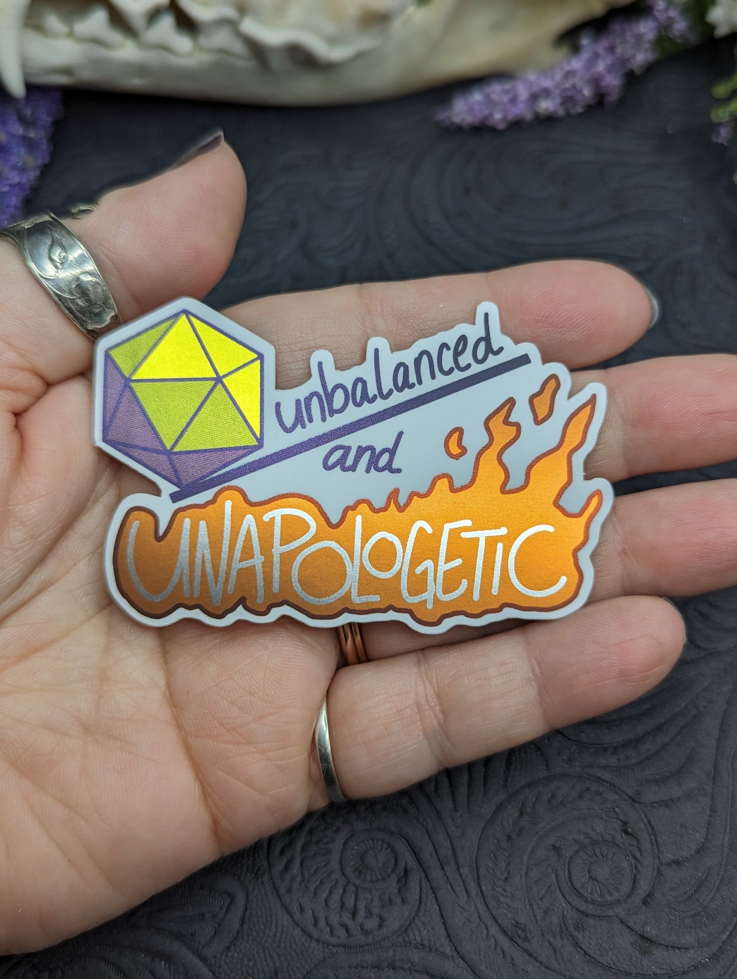 Unbalanced and Unapologetic Metallic Sticker