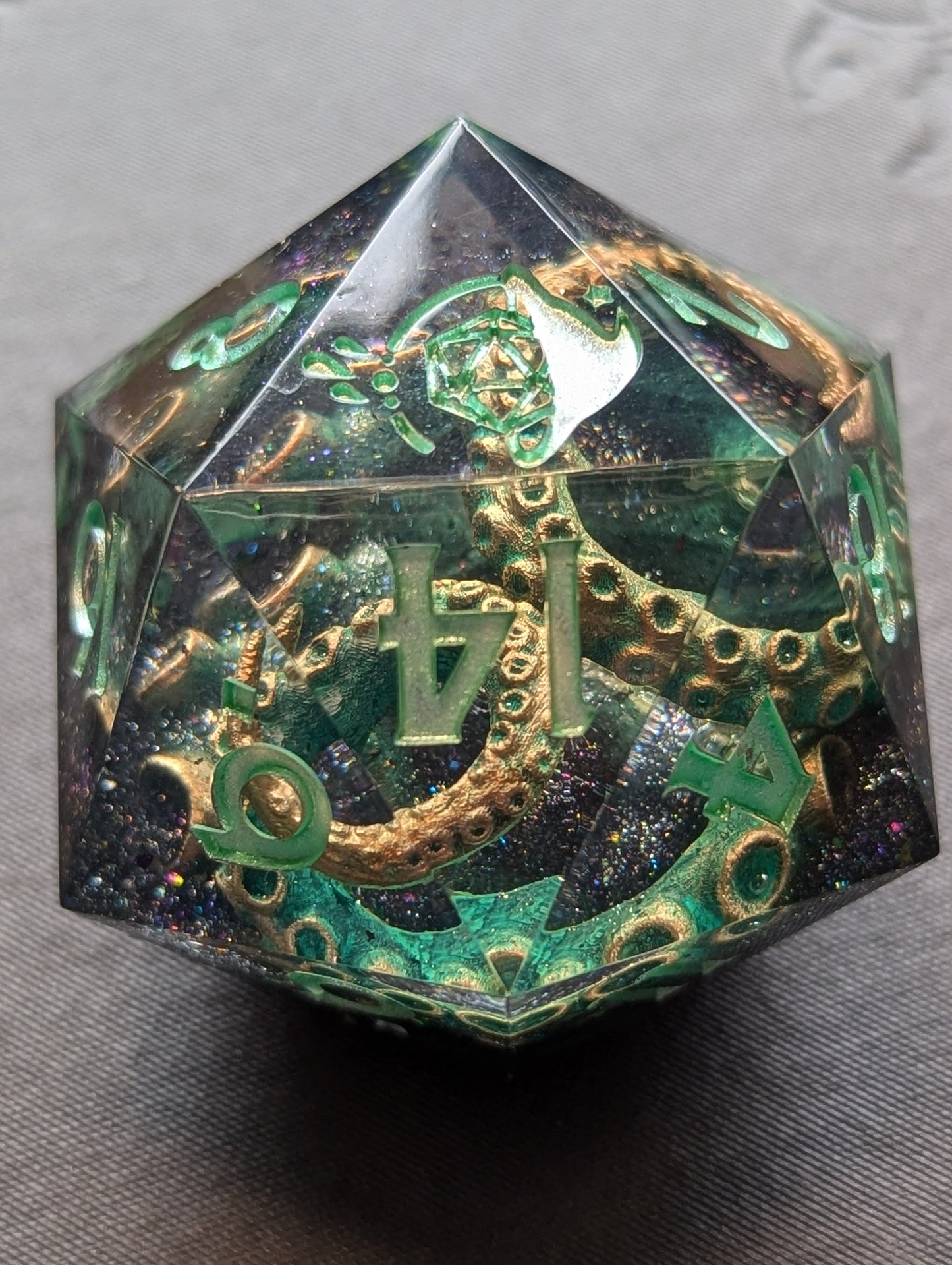 Something Touched My Leg - 40mm Chonk d20 Single Dice