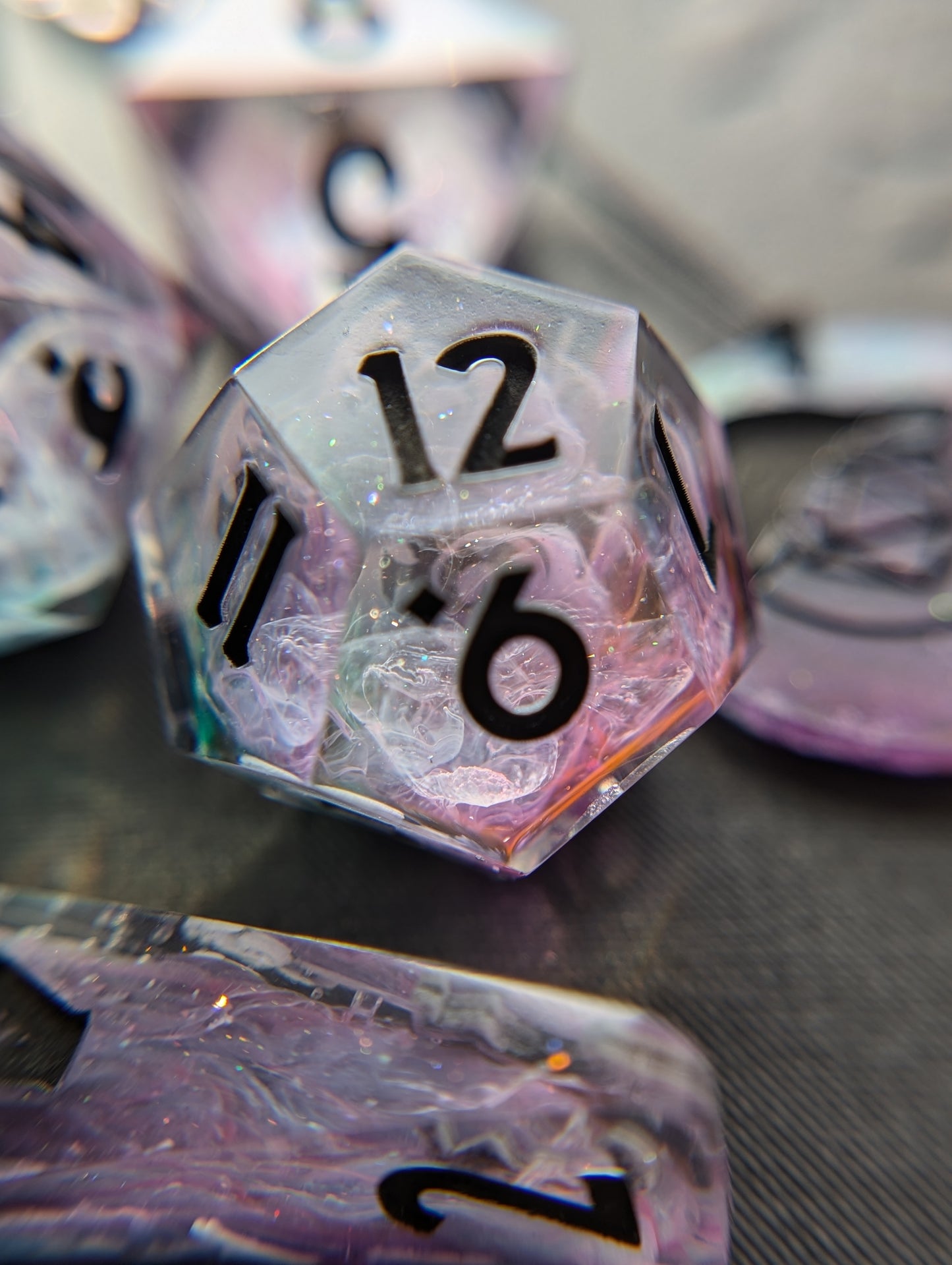 Rainbow Fluorite Handmade Dice Set