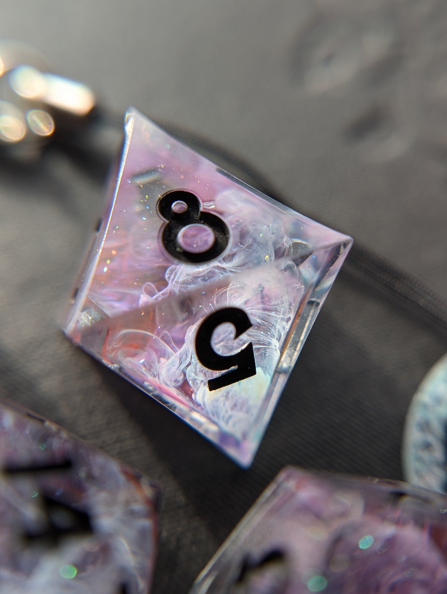 Rainbow Fluorite Handmade Dice Set