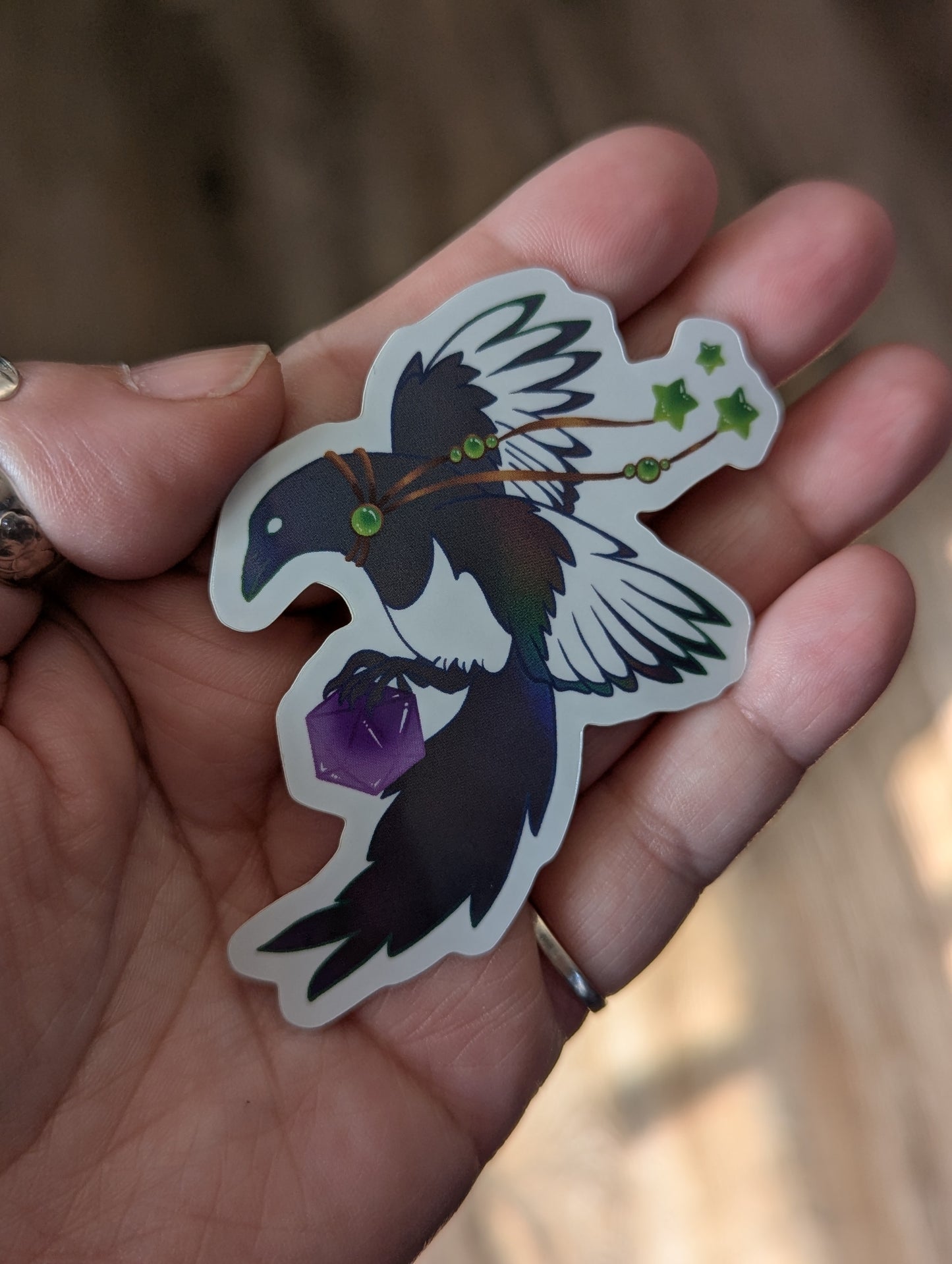 Dice Magpie Holographic Sticker