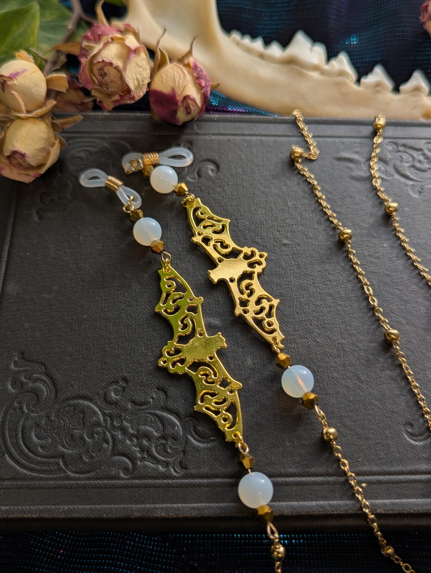 Moonstone Bat Eyeglasses Chains