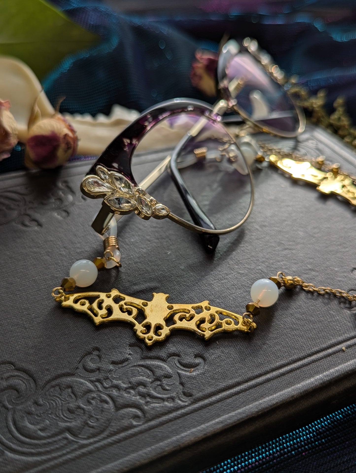 Moonstone Bat Eyeglasses Chains
