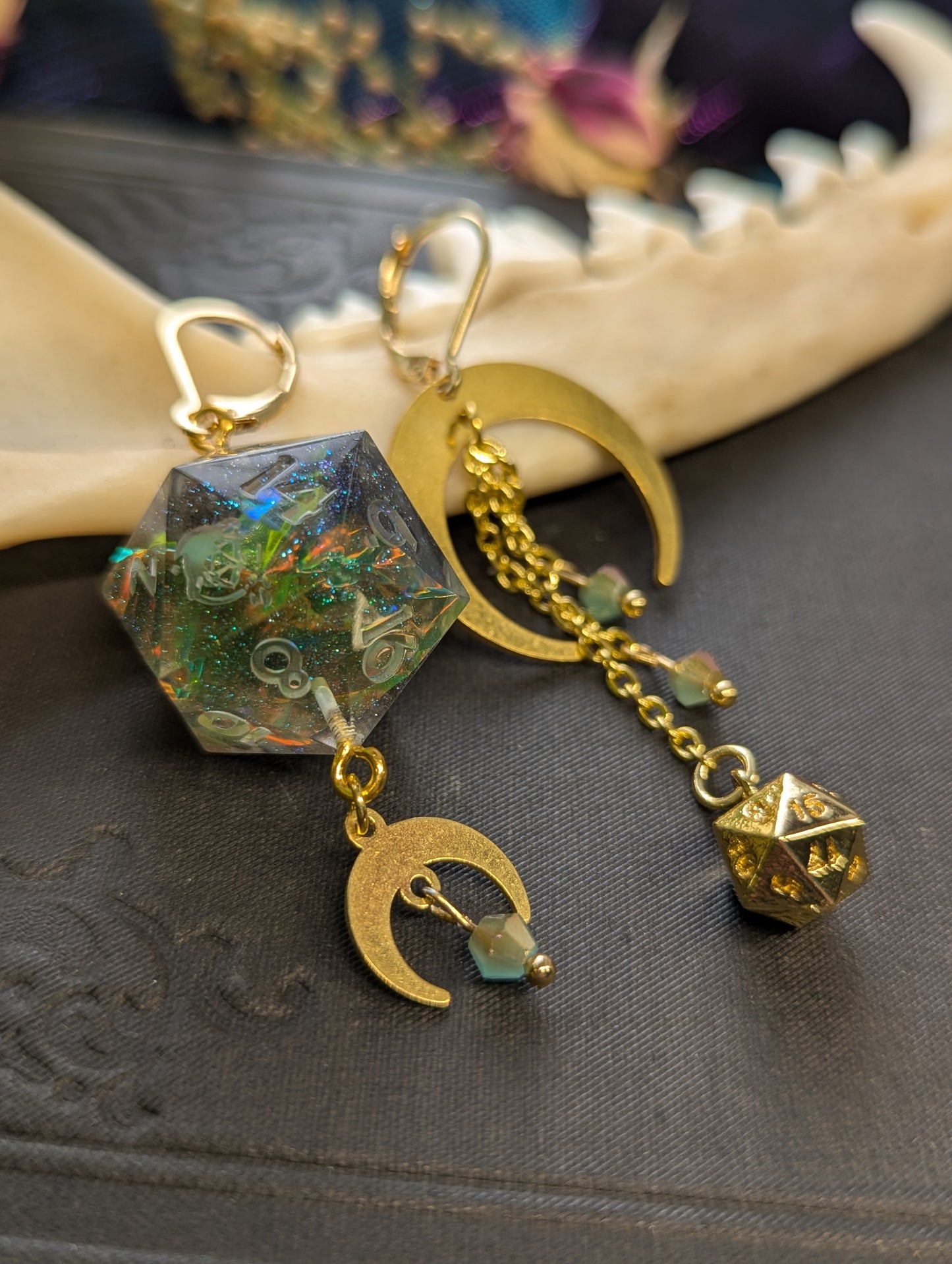 Handmade d20 Dice Earrings