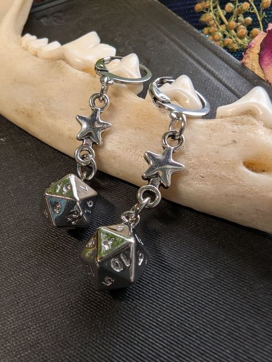 Fated Star d20 Earrings