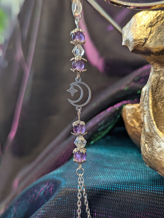 Amethyst & Quartz Drop Eyeglasses Chain