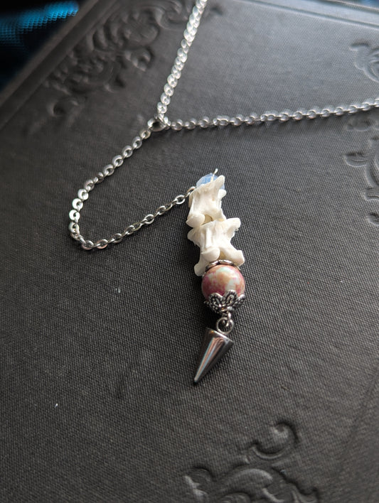 Snake Vertebrae & Jasper Necklace