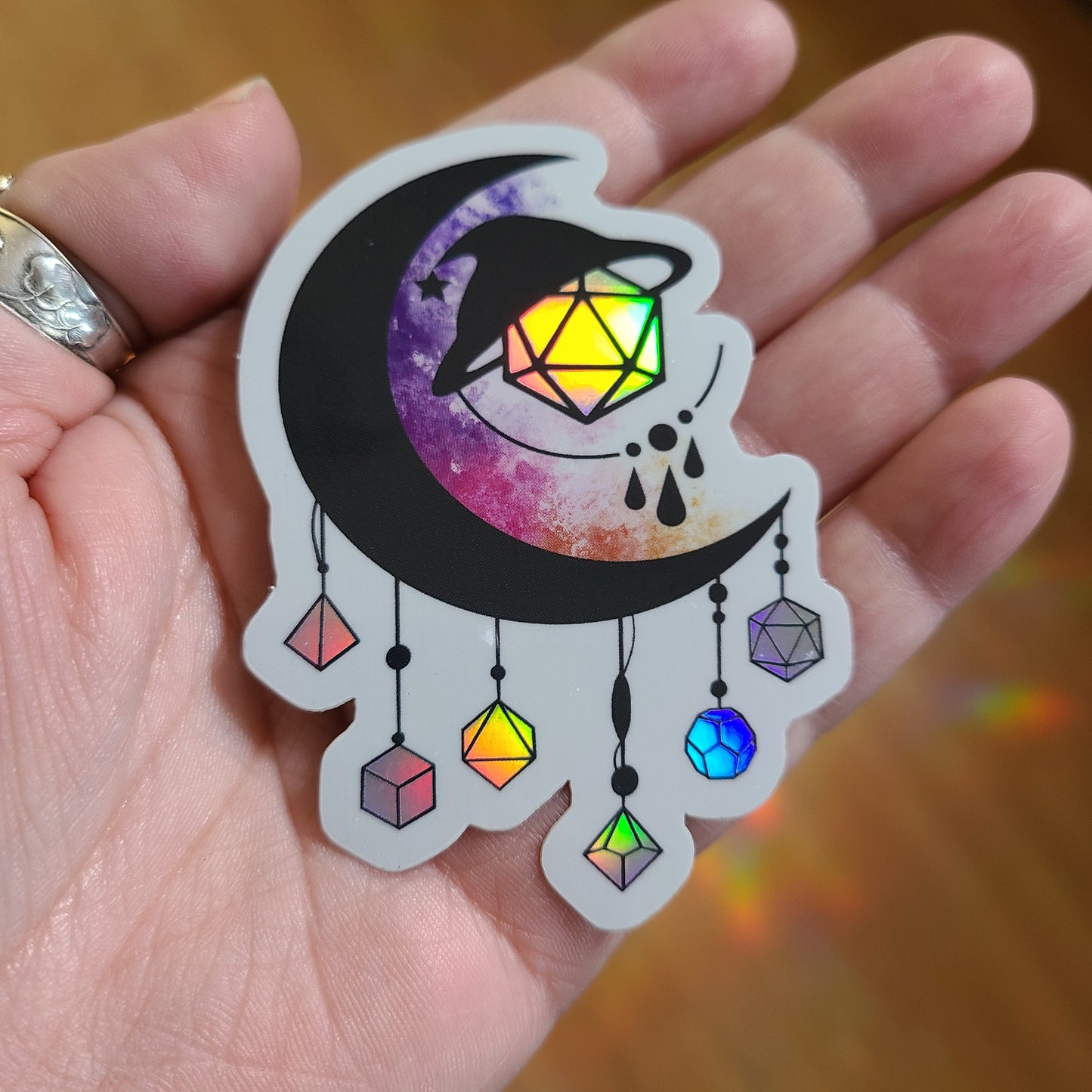 Dice Witchery Moon Charm Sticker