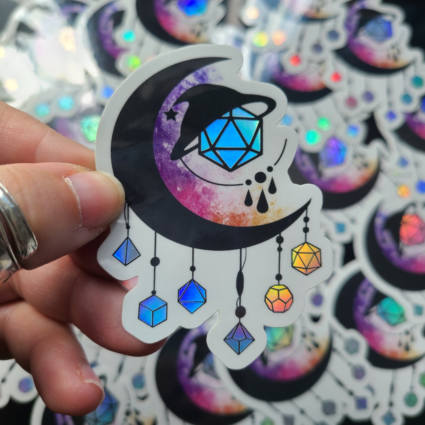 Dice Witchery Moon Charm Sticker