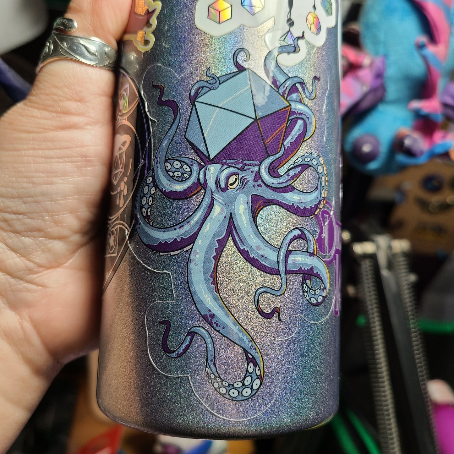 d20 Octopus Clear Sticker
