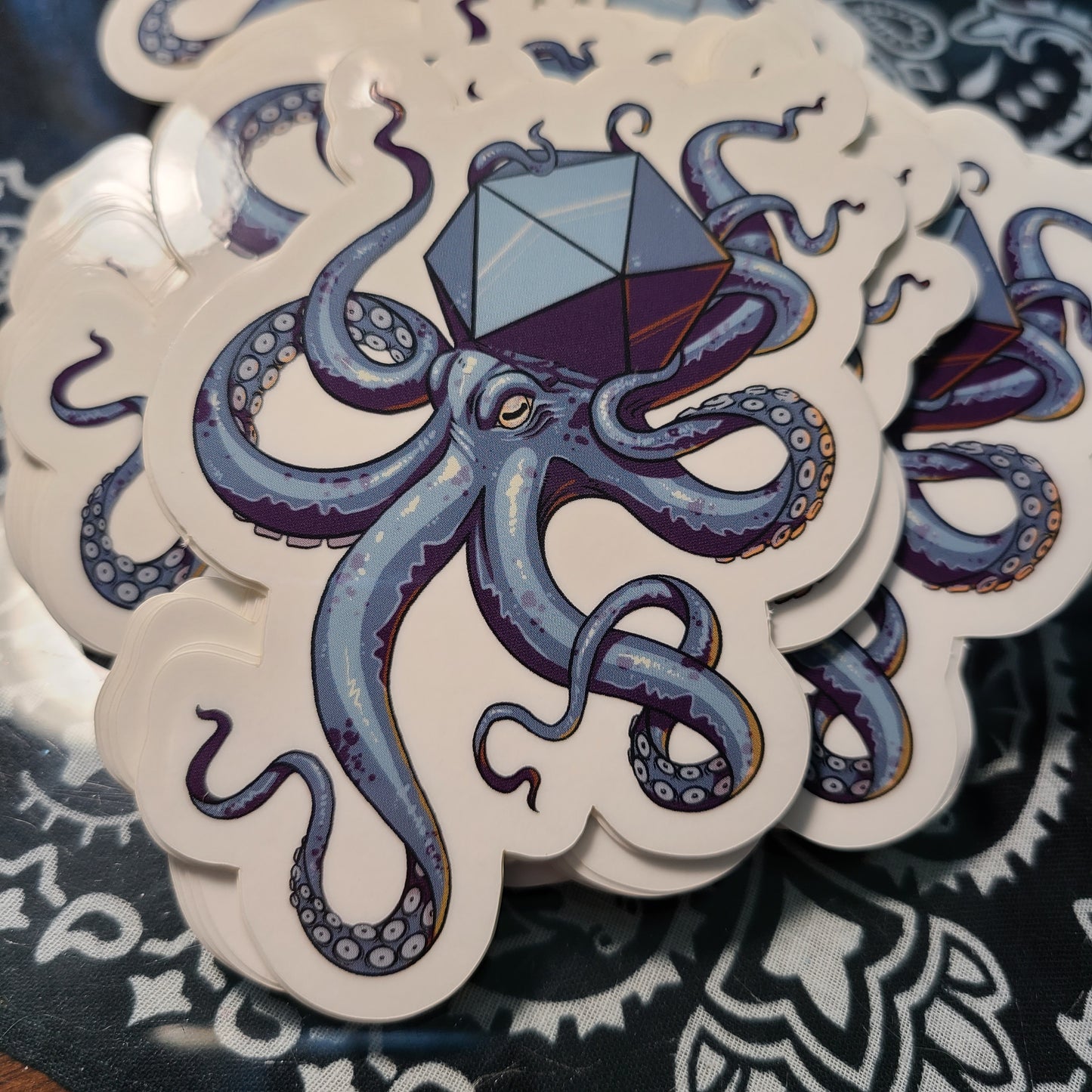 d20 Octopus Clear Sticker