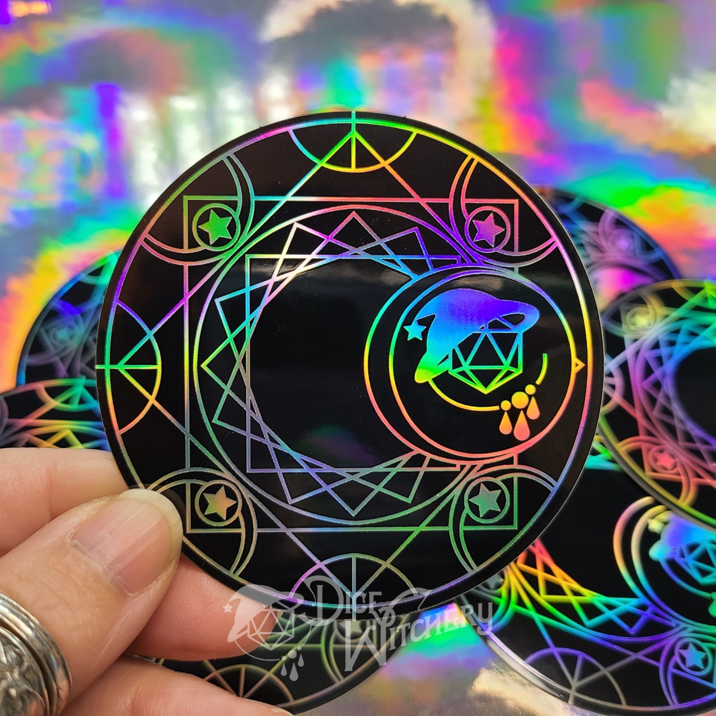 Dice Witchery Arcane Circle sticker